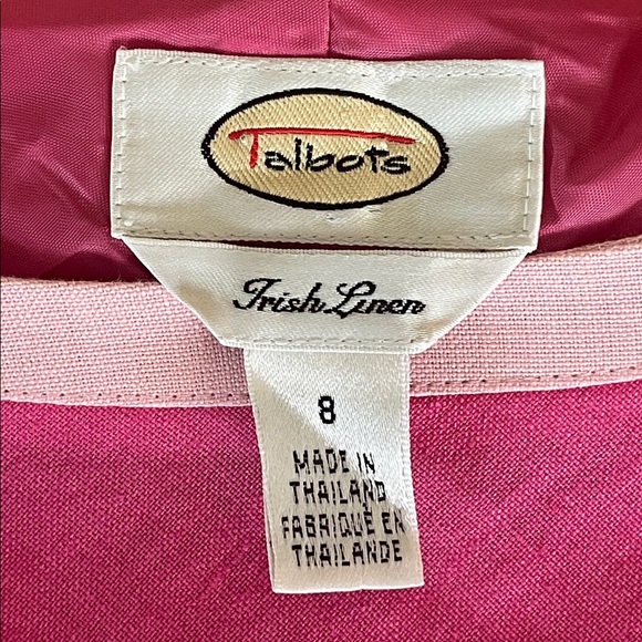 Vintage Talbots Irish Linen Sleeveless Sheath Midi Dress Pink Size 8 - Picture 14 of 16